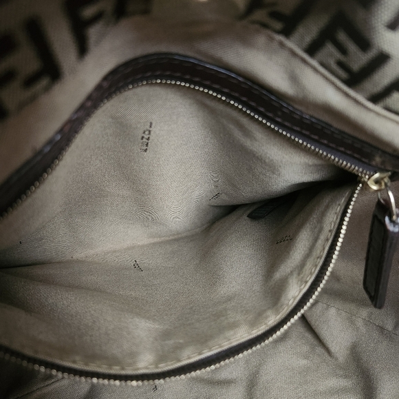 Fendi Brown Zucchino Canvas and Leather Tote - Picture 12 of 14